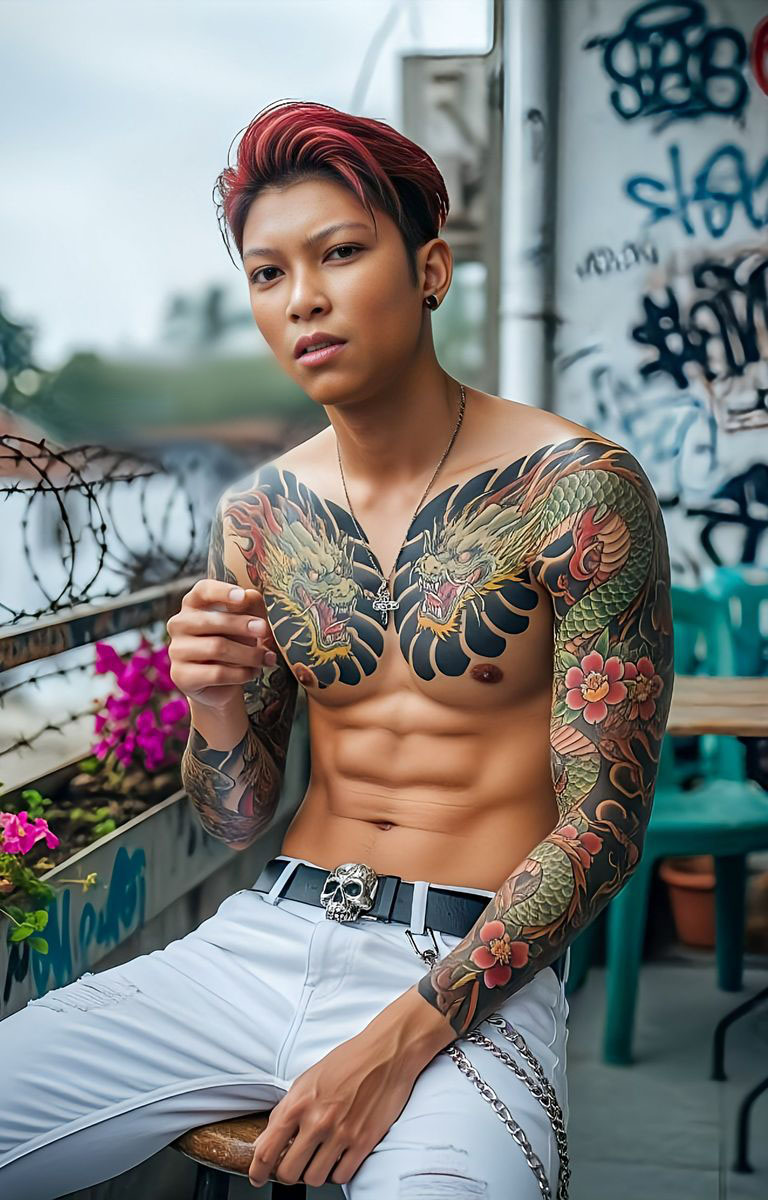 stil tattoo japonia tors